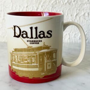 Starbucks Dallas Texas Global Icon City Mug - 2012 Red/Tan Starbucks Coffee Cup